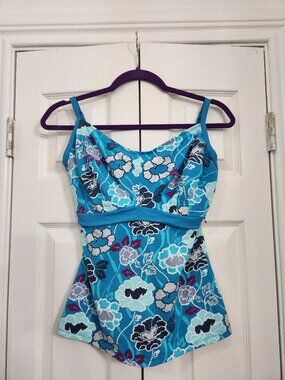 EUC Panache Loren Floral Underwire Tankini Top, 32H